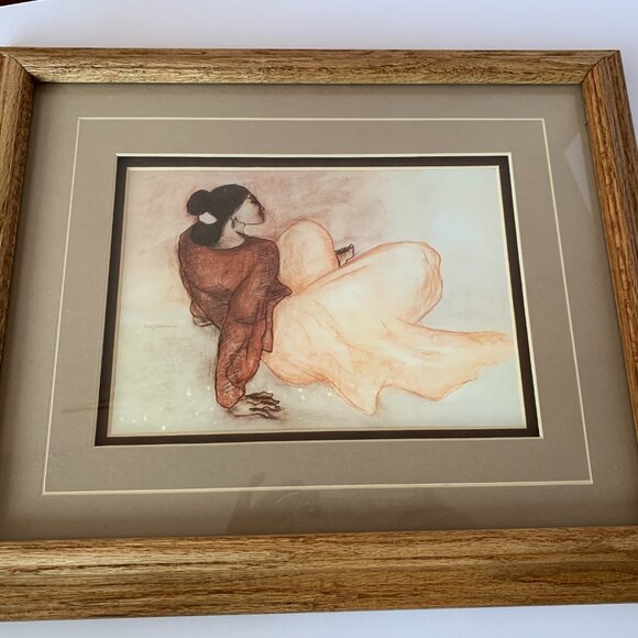 Framed R.C. Gorman “Sue-Bah” Print – Double Matted Southwest Art 17x14 - Picture 4 of 8